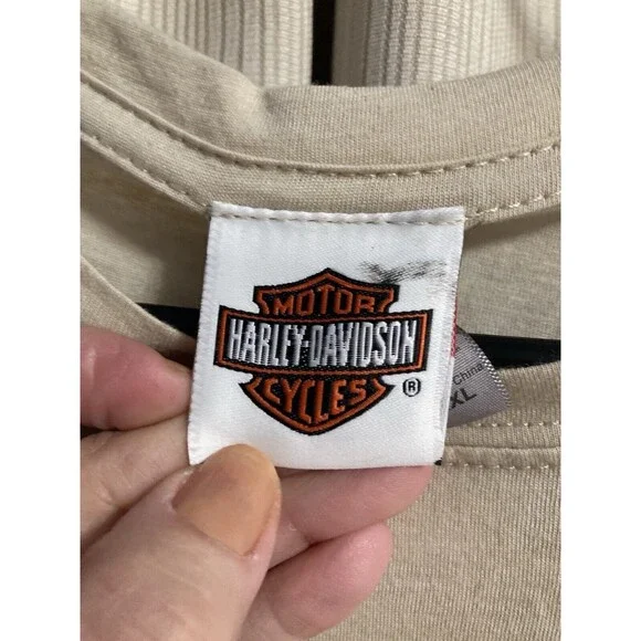 Harley Davidson Motorcycles FREE SPIRIT Men T Shirt XXL Cream LAS VEGAS NEVADA - Picture 3 of 8